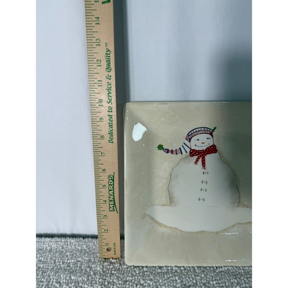 Oneida Square Plate Snowman Christmas Holiday Winter Festive Design - Picture 2 of 9